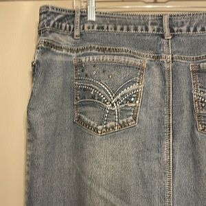 Baccini 22W Denim Skirt with split